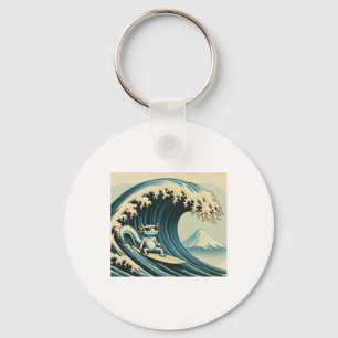 Wave Surfing Axolotl Love Funny Anime Lizard Salam Key Ring