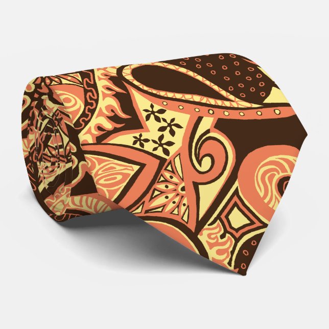 Wave Trip Floral Paisley Two-side Printed Tie (Rolled)