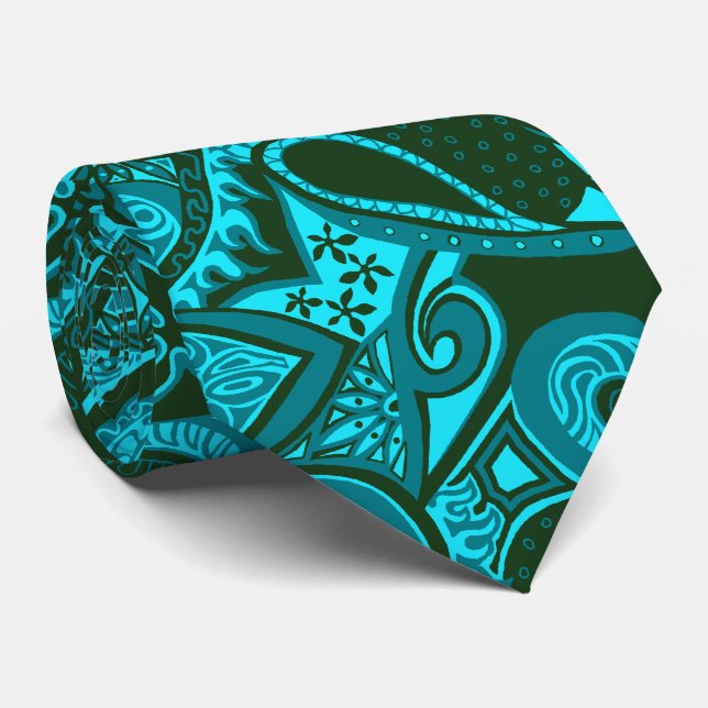 Wave Trip Floral Paisley Two-sided Printed Tie (Rolled)