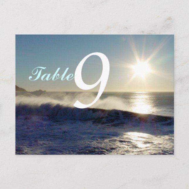 Wave Veils Table Number Card (Front)