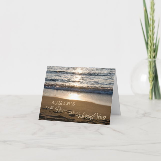 Wave Vow Renewal Ceremony Invitation Card (Front)