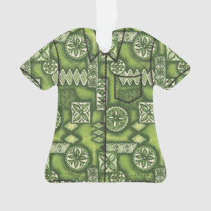 Wave Warrior Hawaiian Primitive Tapa Aloha Shirt Ornament