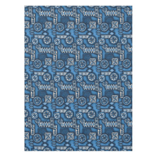 Wave Warrior Hawaiian Primitive Tapa Tablecloth