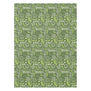 Wave Warrior Hawaiian Primitive Tapa Tablecloth