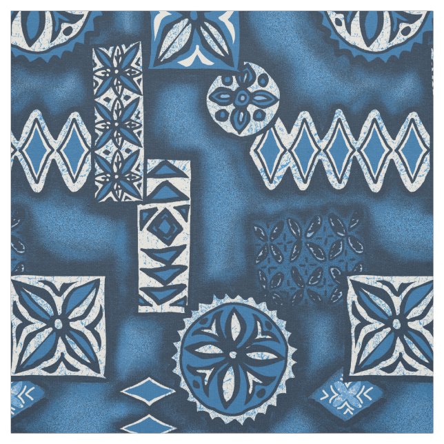 Wave Warrior Hawaiian Tapa Fabric (Swatch)