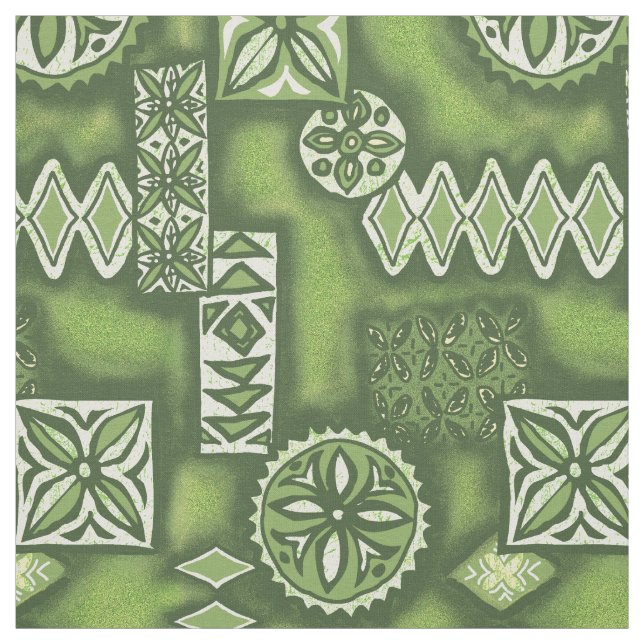 Wave Warrior Hawaiian Tapa Fabric (Swatch)