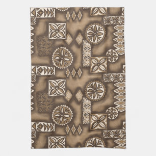 Wave Warrior Hawaiian Tapa Tea Towel