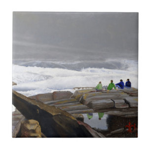 Wave Watchers Ceramic Tile