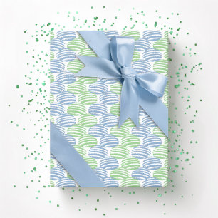 Wave Weave in Slate and Green Wrapping Paper