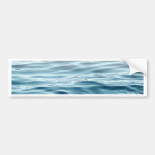 Waved blue water bumper sticker