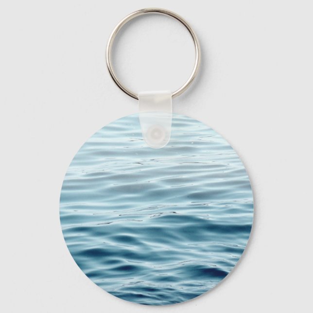 Waved blue water key ring (Front)
