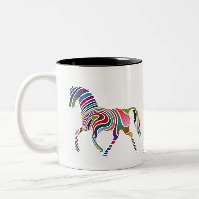 Waved Horse colourful mug (Left)