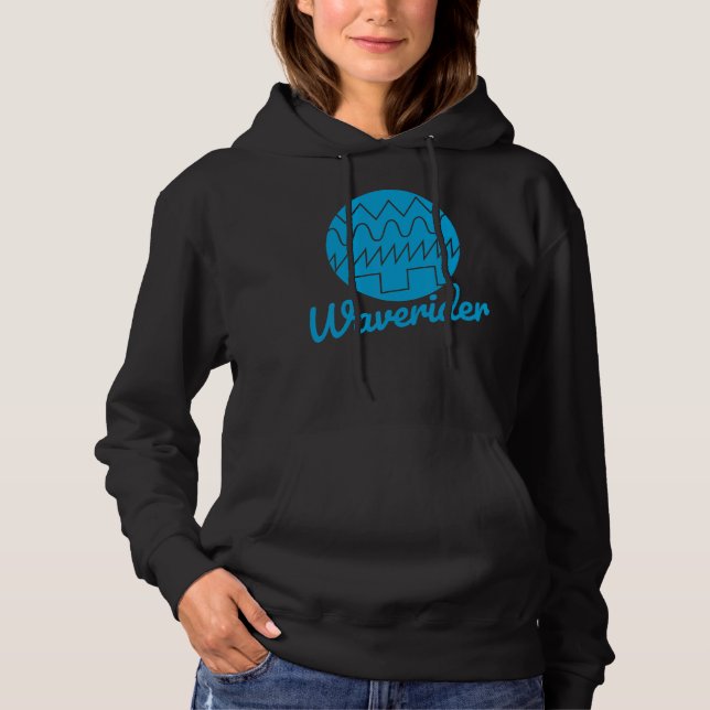 Waverider Synthesizer  80s Synthwave Waveform Hoodie (Front)