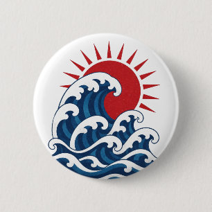 Waves 6 Cm Round Badge