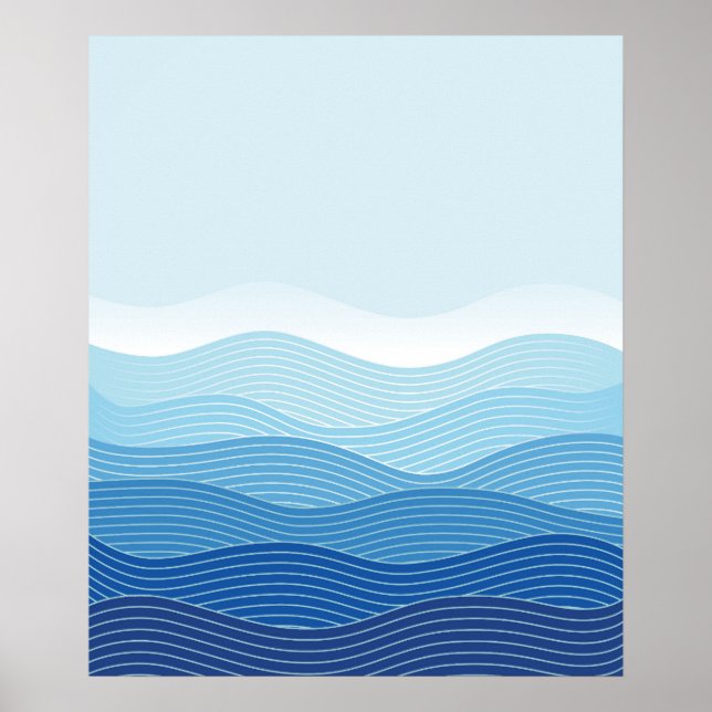 Waves Abstract Minimalist Composition Poster (Front)