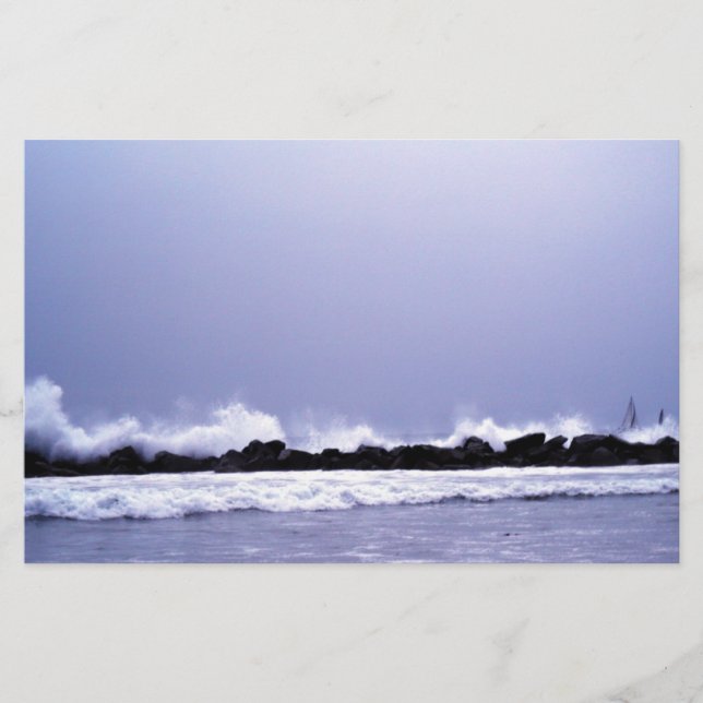 Waves against the Rocks_ Stationery (Front)
