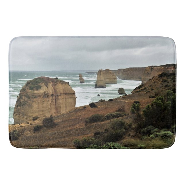 Waves Against Time – Great Ocean Road Bath Mat (Front)