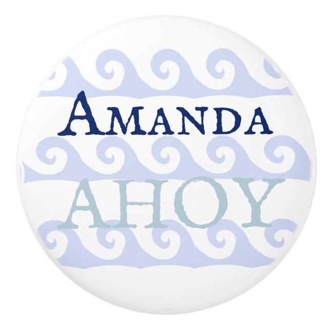 Waves Ahoy Custom Ceramic Knob (Front)