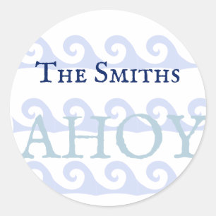 Waves Ahoy Custom Classic Round Sticker