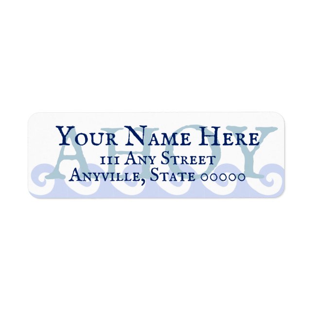 Waves Ahoy Custom Return Address Label (Front)