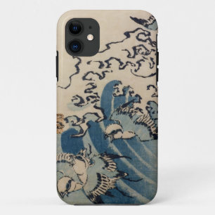 Waves and Birds, c.1825 (colour woodblock print) iPhone 11 Case