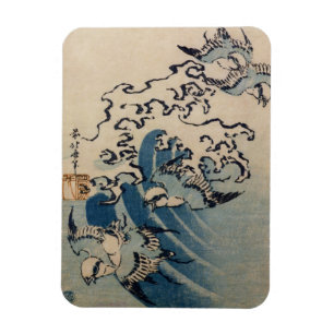 Waves and Birds, c.1825 (colour woodblock print) Magnet