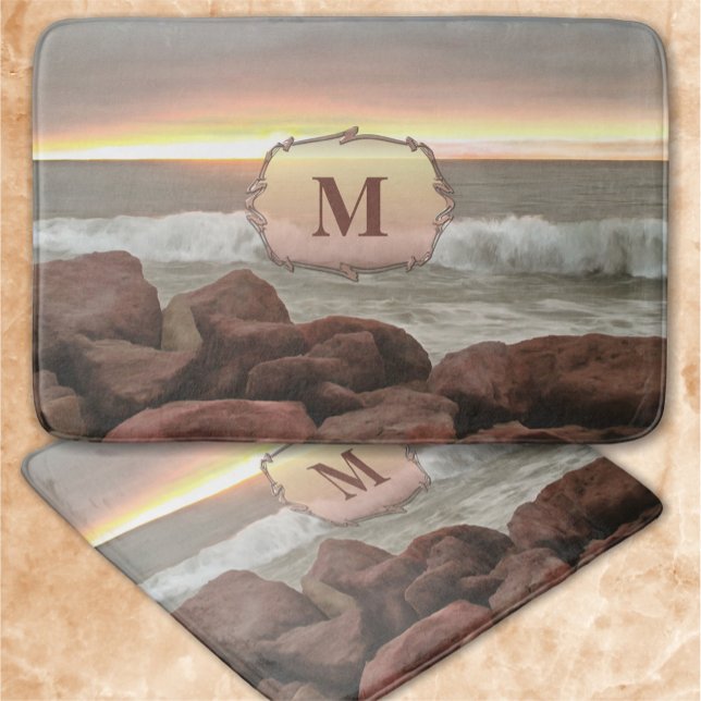 Waves and Boulders 0893 Bath Mat (Creator Uploaded)