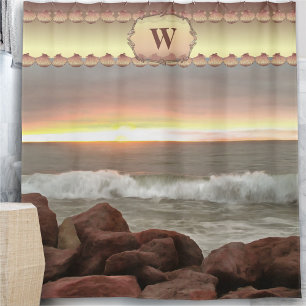 Waves and Boulders 0893 Shower Curtain