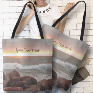 Waves and Boulders 0893 Tote Bag
