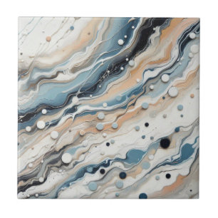 Waves and Dots Ceramic Tile