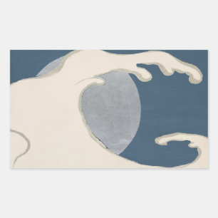 Waves and sun rectangular sticker