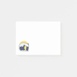 Waves and surf board post-it notes