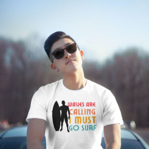 Waves are calling Funny summer vintage graphic T-Shirt