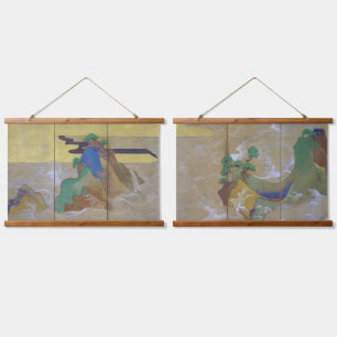 Waves at Matsushima (Left), Tawaraya Sotatsu Hanging Tapestry