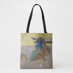 Waves at Matsushima (Left), Tawaraya Sotatsu Tote Bag