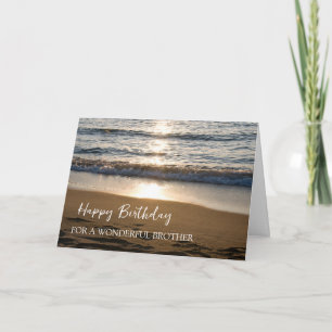 Waves at Sunset Beach Brother Birthday Card