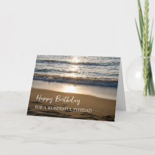 Waves at Sunset Beach Stepdad Birthday Card