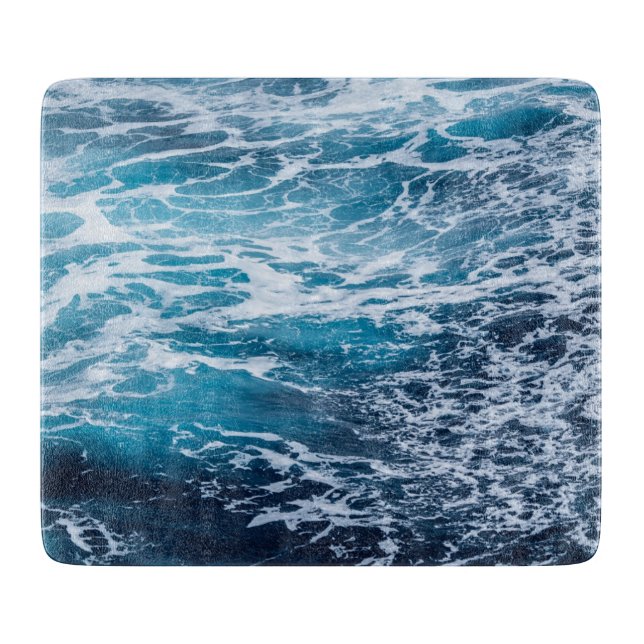 Waves Blue Ocean Summer Beach Cutting Board (Front)