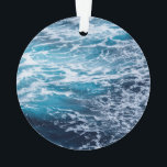 Waves Blue Ocean Summer Beach Ornament<br><div class="desc">Waves of blue with white foam on a sunny Summer day.  Perfect to remind you of the wonderful sounds and smells of beach life... even when you are not there.</div>