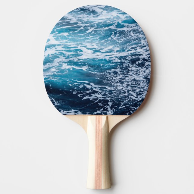 Waves Blue Ocean Summer Beach Ping Pong Paddle (Front)