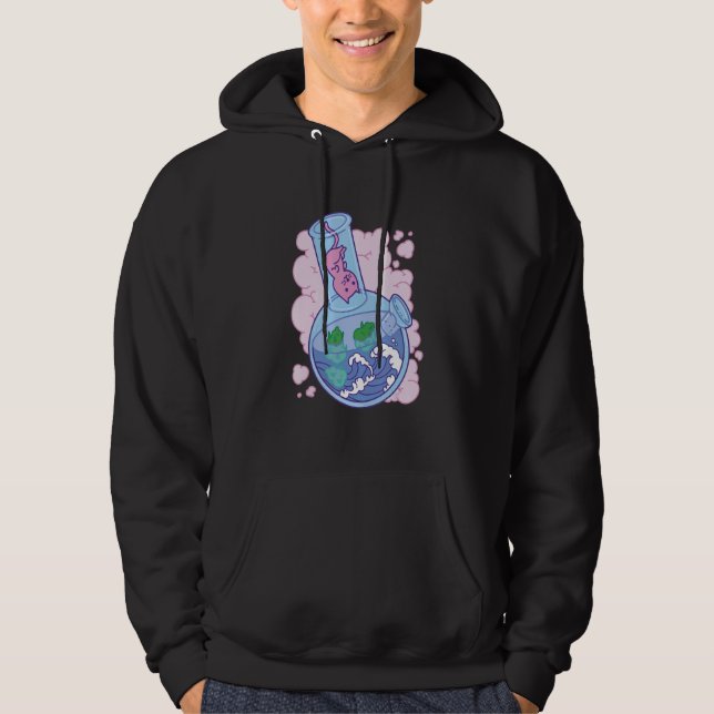 Waves Bong joint Cat Hoodie (Front)