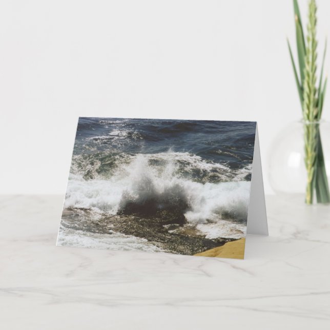 Waves Breaking at Seashell Beach Card (Front)