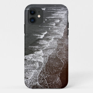 Waves breaking on a sandy beach iPhone 11 case