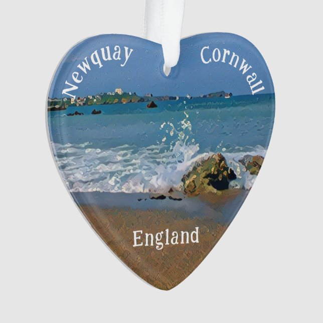 Waves Breaking On The Seashore Digital Painting  Ornament (Front)