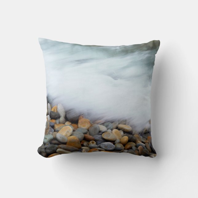 Waves Breaking Onto Pebbles, Tsitsikamma Cushion (Front)