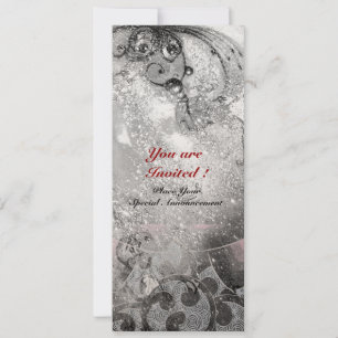 WAVES bright gold metallic black white sparkles Invitation