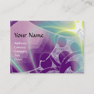 WAVES,bright vibrant blue white purple swirls Business Card