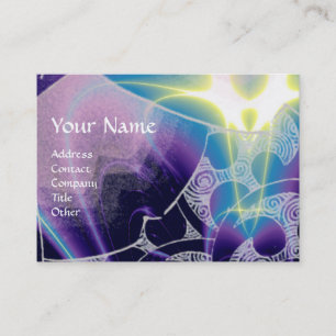 WAVES,bright vibrant blue white purple swirls Business Card