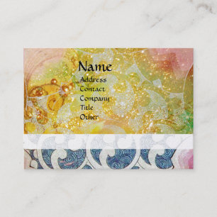WAVES ,bright ,vibrant ,yellow blue pearl sparkle Business Card