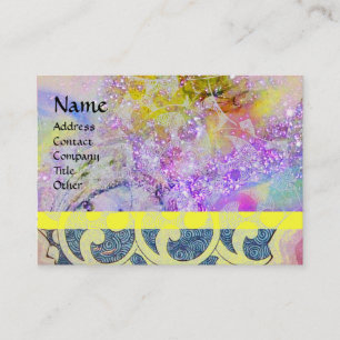 WAVES,bright ,vibrant ,yellow ,blue purple sparkle Business Card
